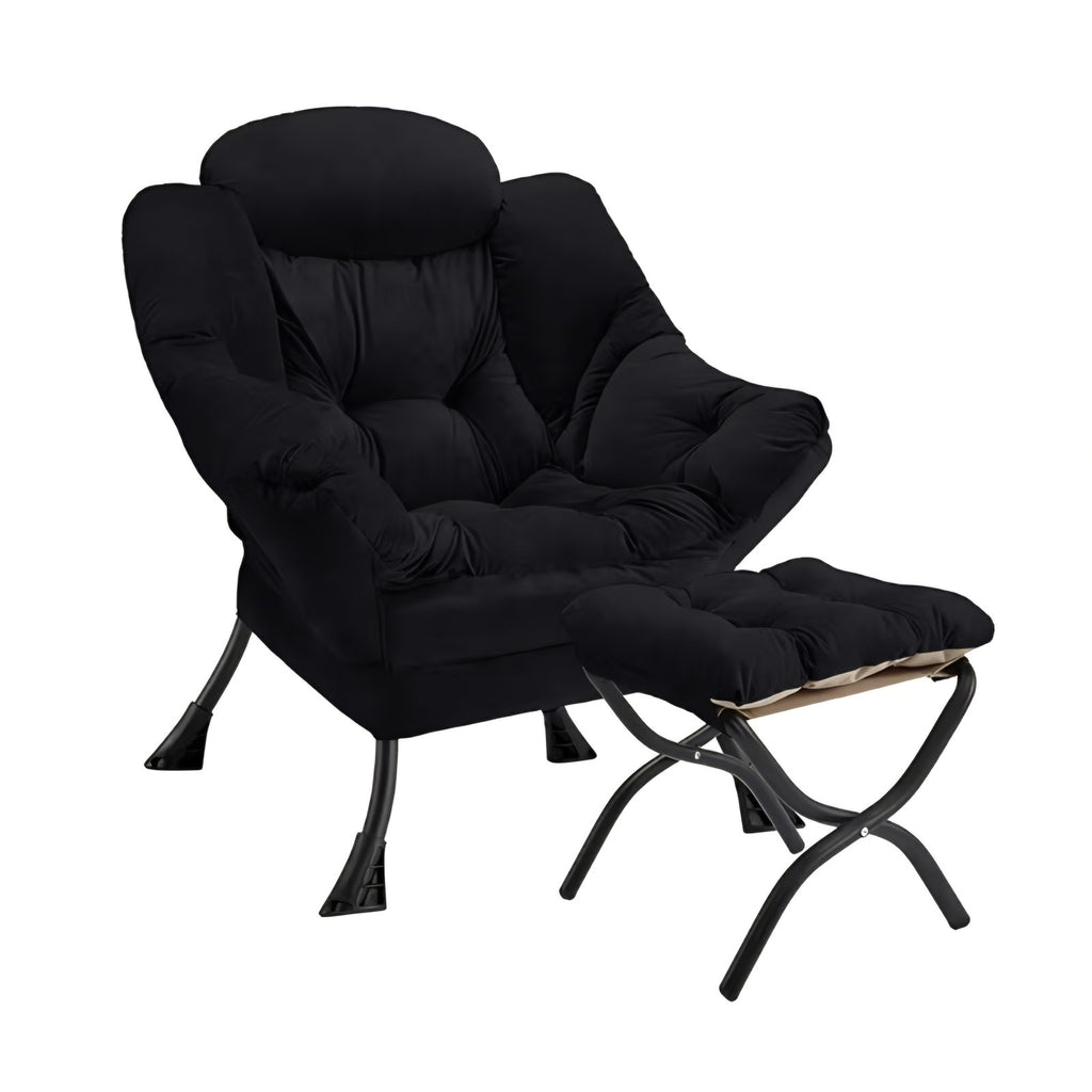 Lazy Chair with Folding Ottoman Modern Large Accent Chair