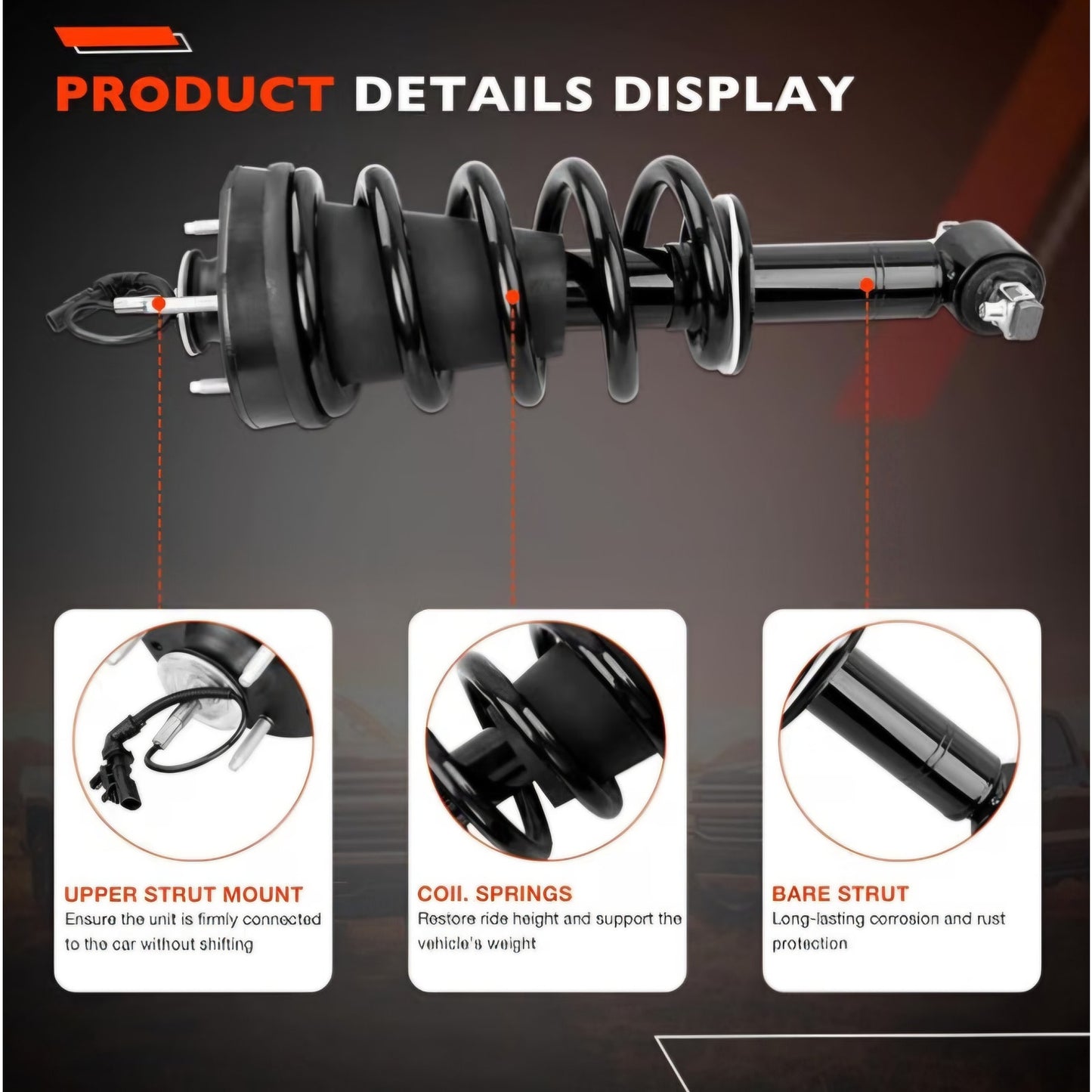 Front Air Shock Strut Absorber Spring Magnetic Assembly 2015-2021 SuburbanTahoeYukon XL Sierra 1500
