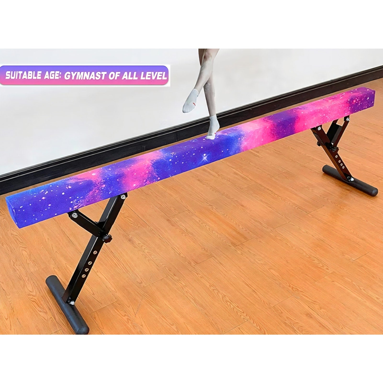 MARFULA Balance Beam 8 ft Gymnastic Beam Adjustable Height for Kids and Teenage