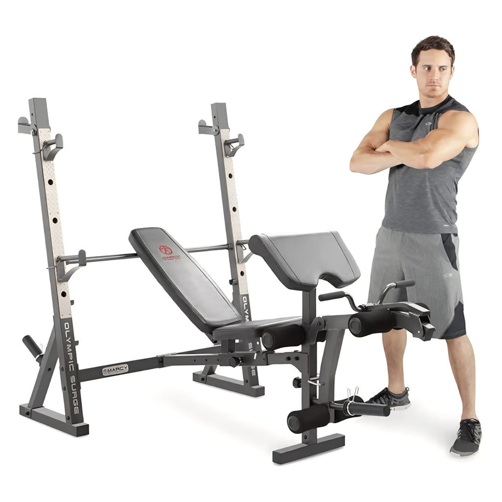 Marcy Olympic Workout Bench for Home Gym Strength Training Equipment with Preacher Curl