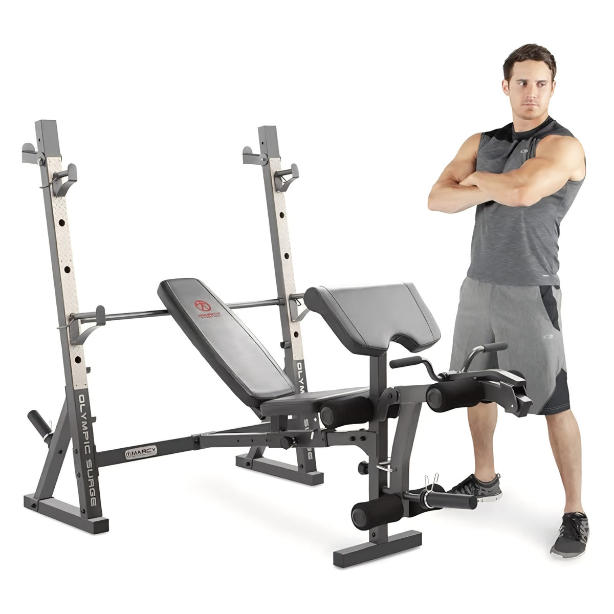 Marcy Olympic Workout Bench for Home Gym Strength Training Equipment with Preacher Curl