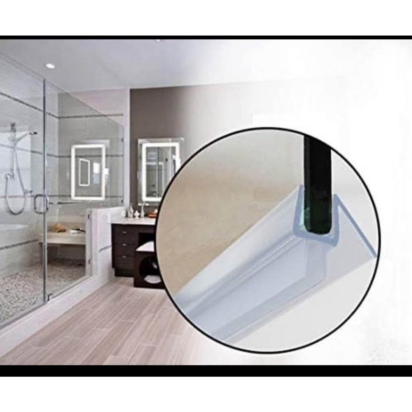 2-Pack Butecare Frameless Shower Door Bottom Seal for Glass Doors – Stop Shower Leaks and Create a W