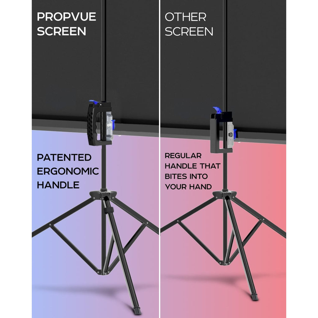 PropVue Projector Screen with Stand 100 inch-Adjustable from 16:9 to 4:3 HD Premium Wrinkle -Black