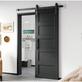 Black Sliding Barn Door with Hardware& hanlde kit, Pre-Assembled Doors