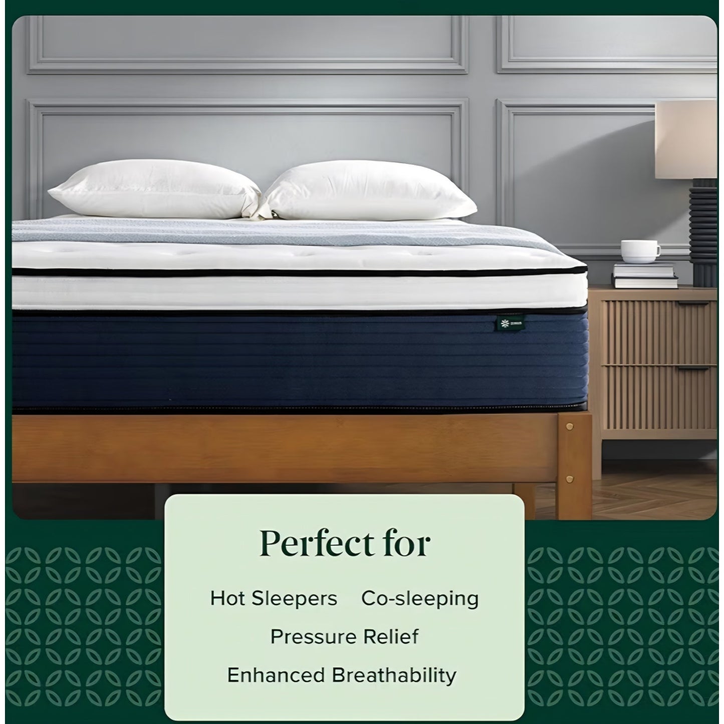 ZINUS 12 Inch Queen Comfort Support Hybrid Mattress [New Version], Queen,