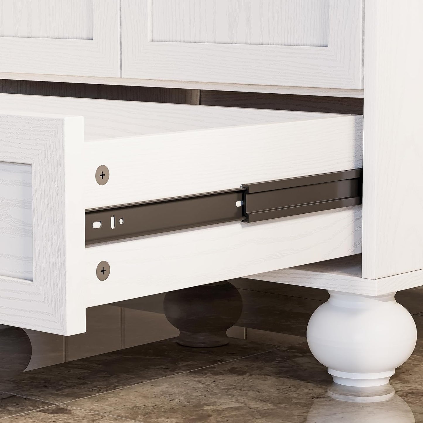 LIKIMIO 24" Bathroom Vanity with Ceramic Sink,  Solid Wood Legs, 18.3"D x 24.1"W x 33.2"H, white