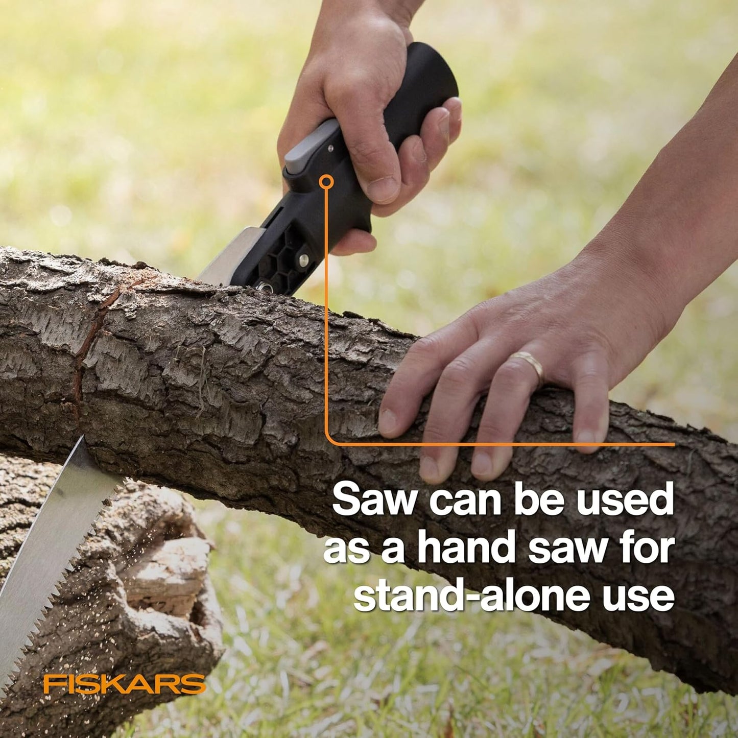 Fiskars XtendControl 16'Tree Pruner Kit with Rotating Head, 15"X3 Double-Hooked Saw, Lightweight Al