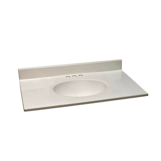 37 Inch Cultured Marble Vanity Top with Backsplash, Improved Package, Ivory – Design House,