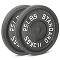 25 LB Cast Iron Olympic Weight Plates – Free Weights with 2-inch Hole & Anti-Rust Hammertone Finish