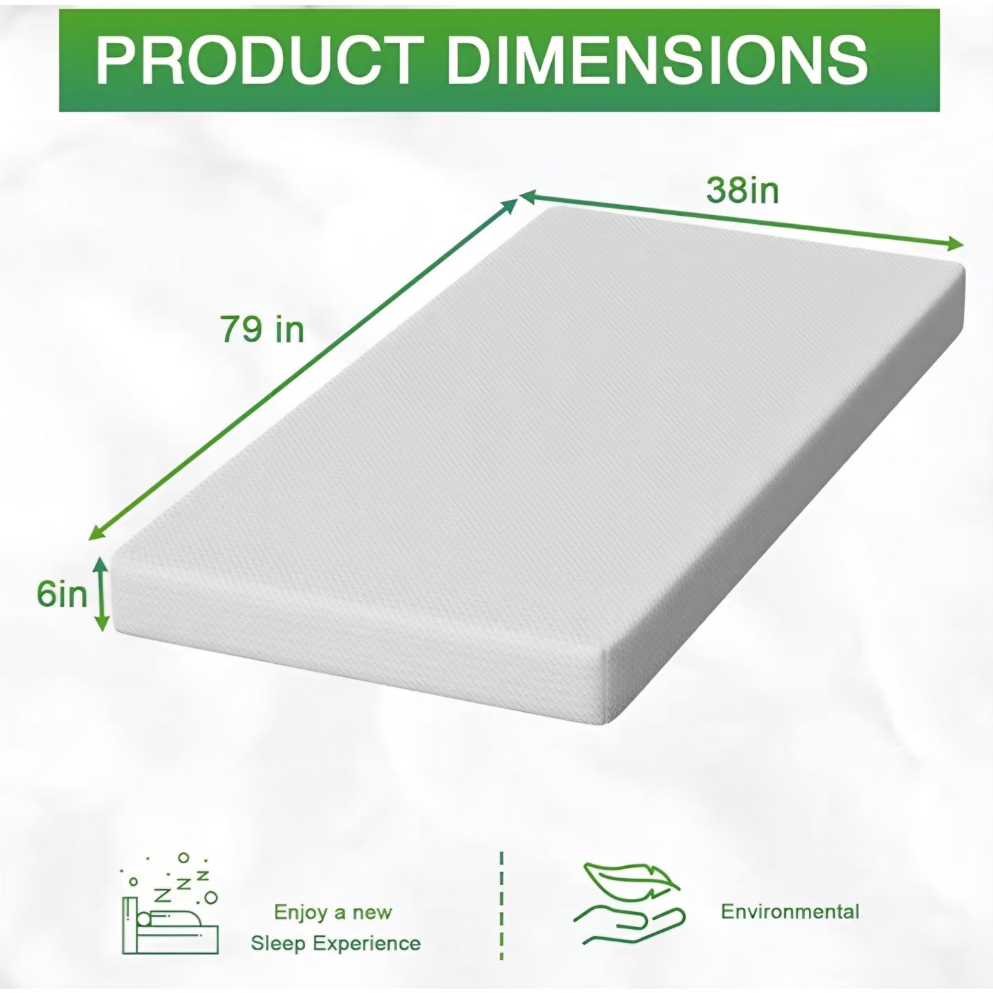Twin-XL Mattress, 6 Inch Gel Infused Memory Foam Mattresses Medium-Firm Mattress