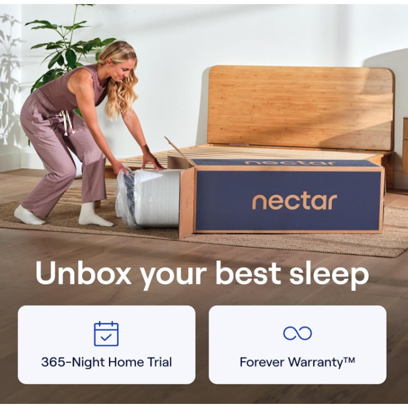 Nectar 12” Memory Foam Mattress, Twin, Firm Feel, 1-Year Trial Contouring Memory Foam