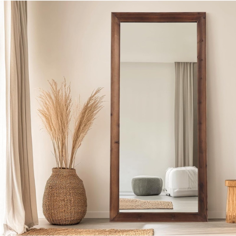 MirrMuse Rustic Farmhouse Full Length Mirror with Stand 71"x32"