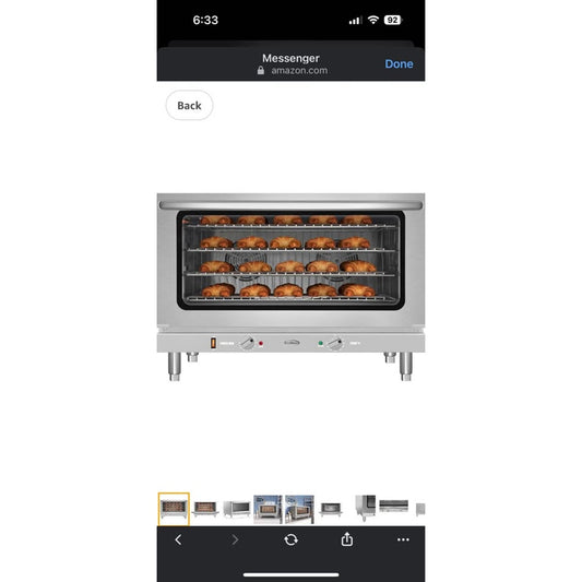 32 in. Commercial Countertop Convection Oven, Holds Full Size Pans, 4 Racks and 3500W of Power, 240V