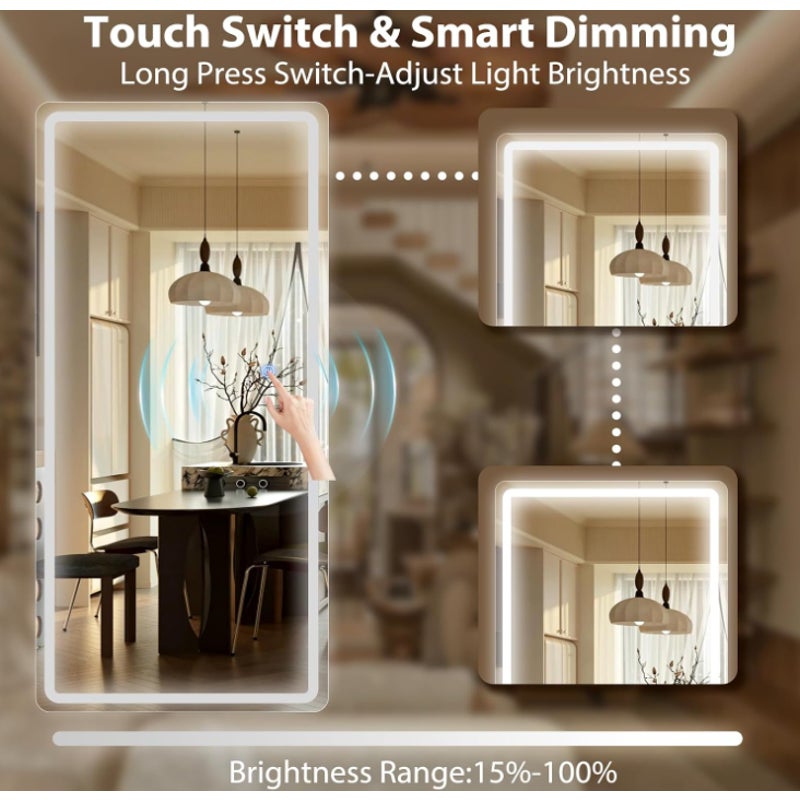 LED Full Length Mirror 71x32 inch Oversized Body Mirrors with Lights