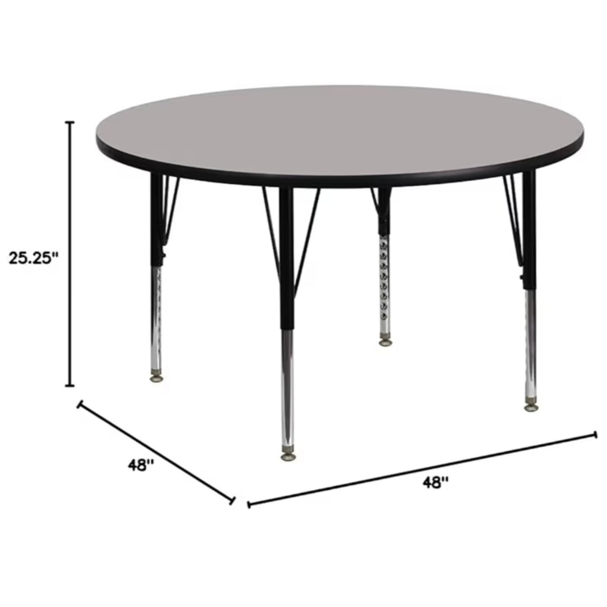 Wren 48'' Round Grey HP Laminate Activity Table