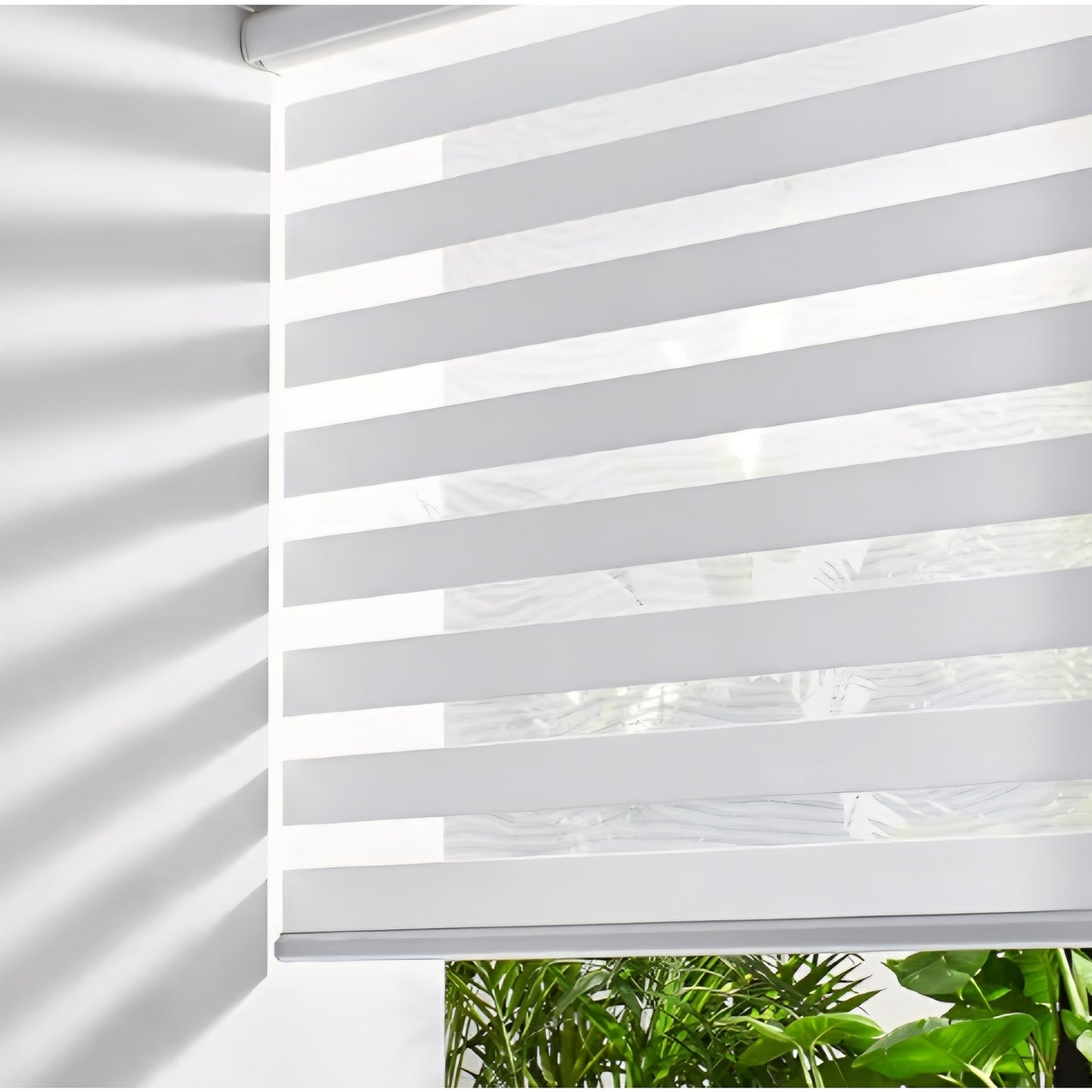 Cordless Zebra Blinds for Windows Free-Stop Roller Windows Shades (70" W X 64" H, White)