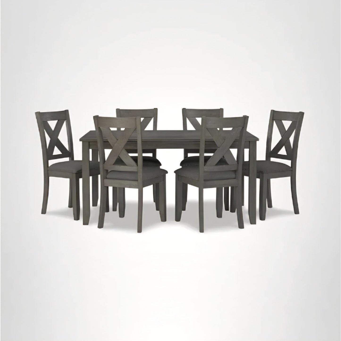 Signature Design by Ashley Caitbrook Rustic 7 Piece Dining Set, Include Table and 6 Chairs, Gray