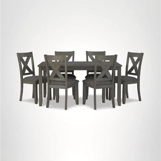Signature Design by Ashley Caitbrook Rustic 7 Piece Dining Set, Include Table and 6 Chairs, Gray