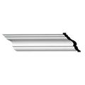 Endurathane Palmetto Crown Moulding, 3"H x 3"P x 4 1/4"F x 94 1/2"L, Factory Primed