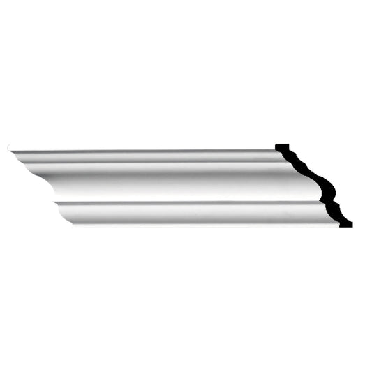Endurathane Palmetto Crown Moulding, 3"H x 3"P x 4 1/4"F x 94 1/2"L, Factory Primed