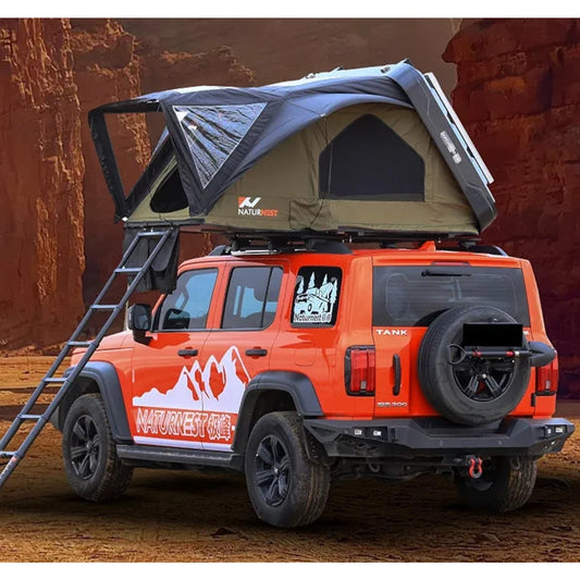 Naturnest Rooftop Tent Hard Shell, Easy Set Up Pop Up Large Tent for 2-3 Person Camping