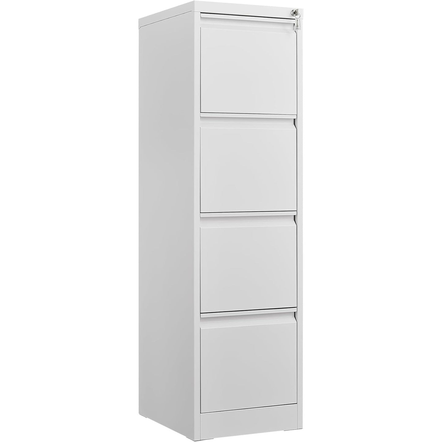 Garvee 4 Drawer File Cabinet with Lock,Heavy Duty Vertical Filing Cabinets, Assembly Required, White