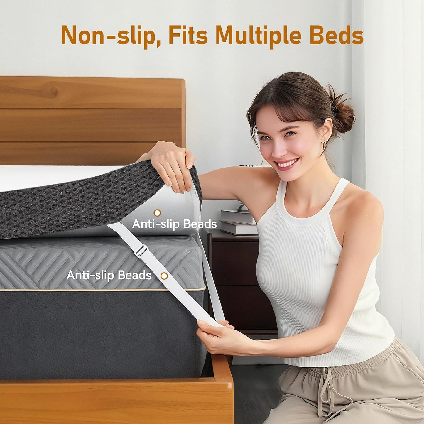 Glendan Firm Mattress Topper Full:3 In High Density Foam for Back Pain, CertiPUR-US Oeko-Tex, 75x54