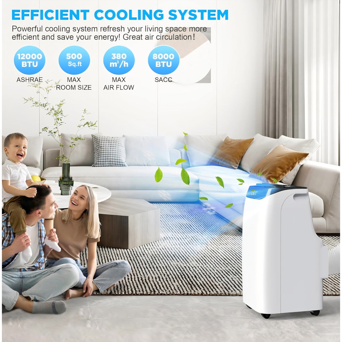 12000 BTU Portable Air Conditioners with Remote Control, 3-in-1 Free Standing Cooling AC Unit