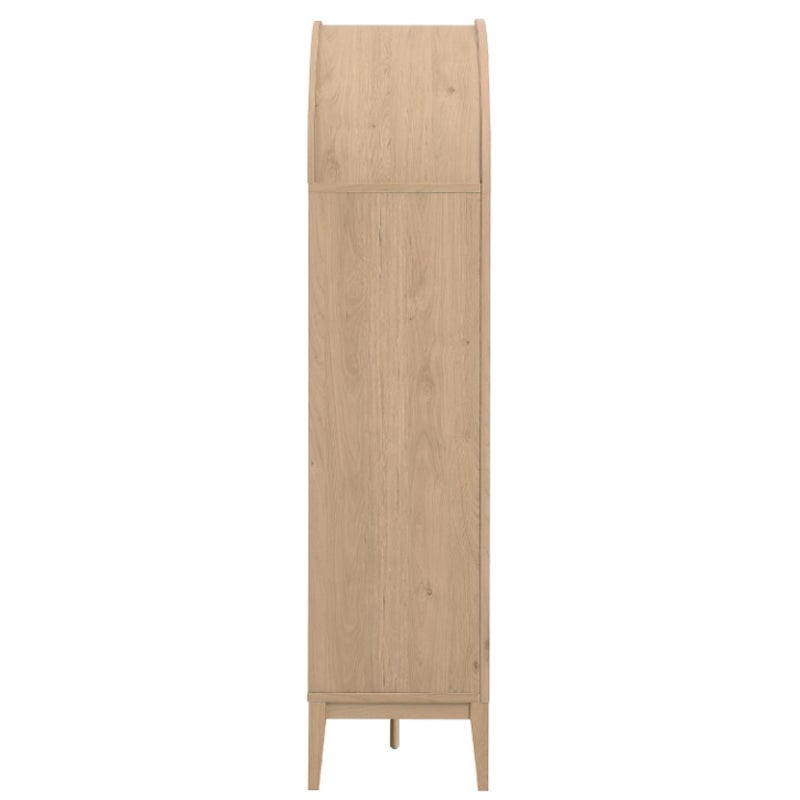Modway Nolan Tall Arched Storage Display Cabinet in Light Oak - 74 Inch Arch Bookshelf