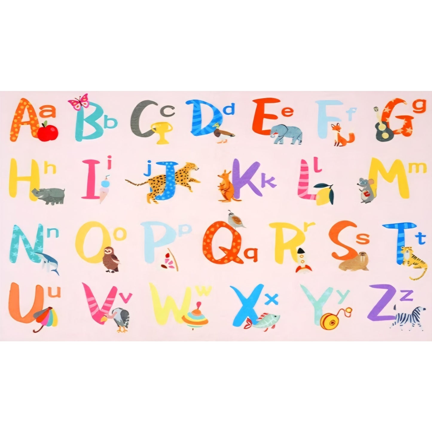 6x9 Pink ABC Kids Classroom Rug, Washable Alphabet Rug for Classroom Elementary School Learning