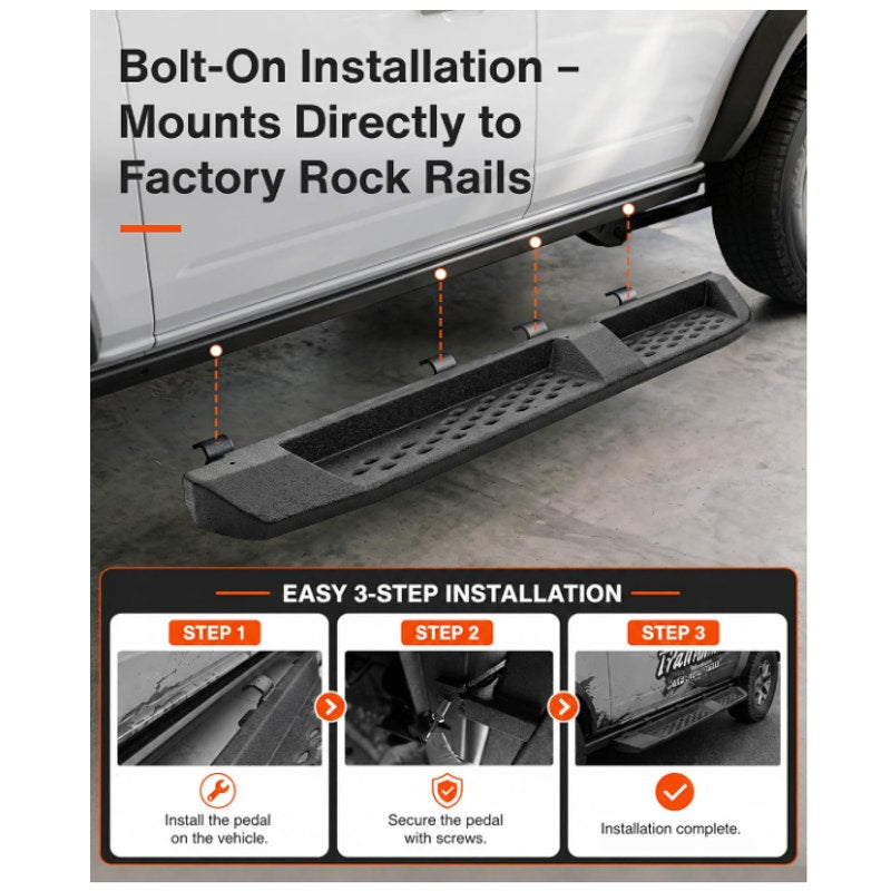 Running Boards Fit for 2021-2026 Ford Bronco 4-Door with Side Rail