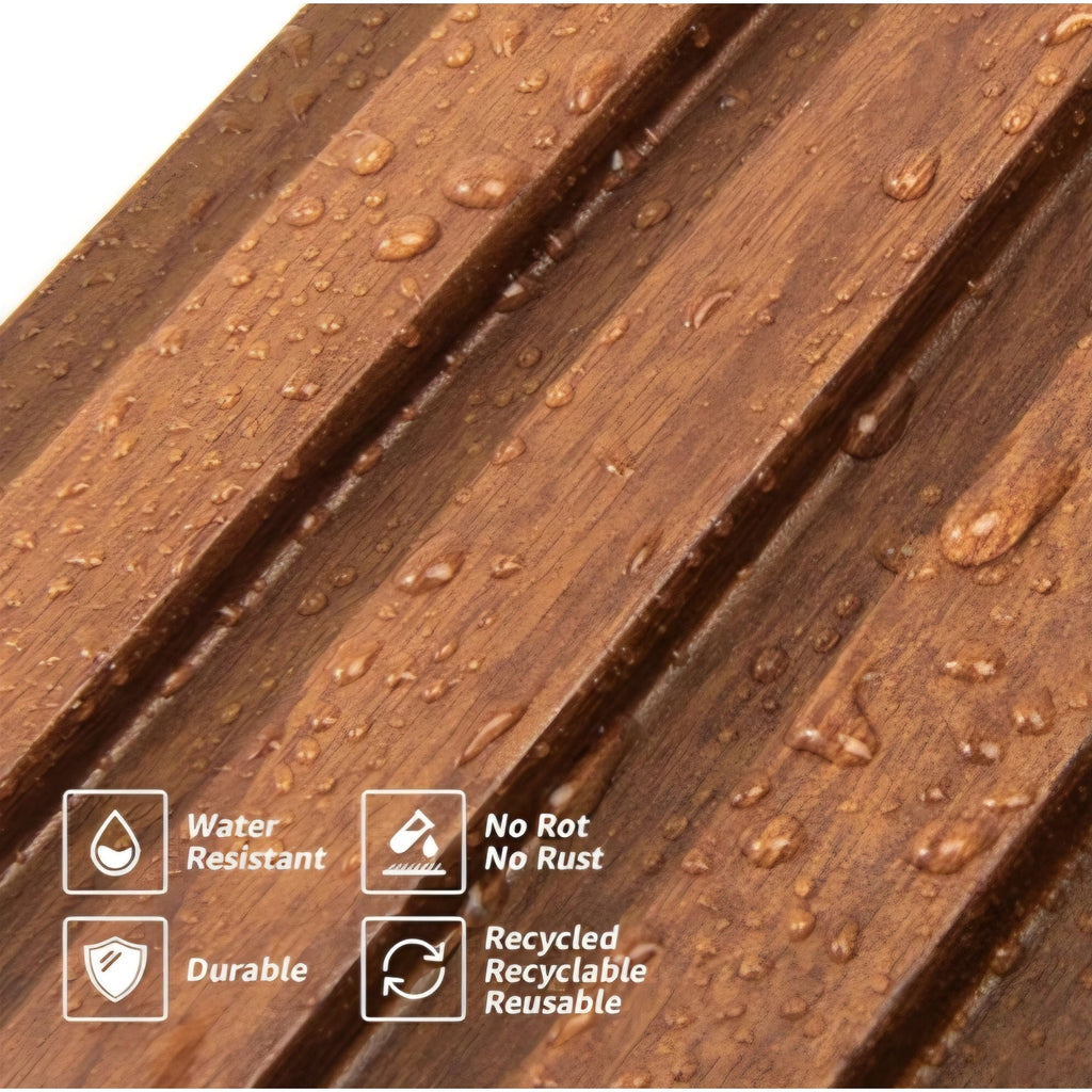 Art3d Slat Wall Panels, WPC Soundproof 3D Wall, Teak 8-Pack 96 x 6 in. Teak