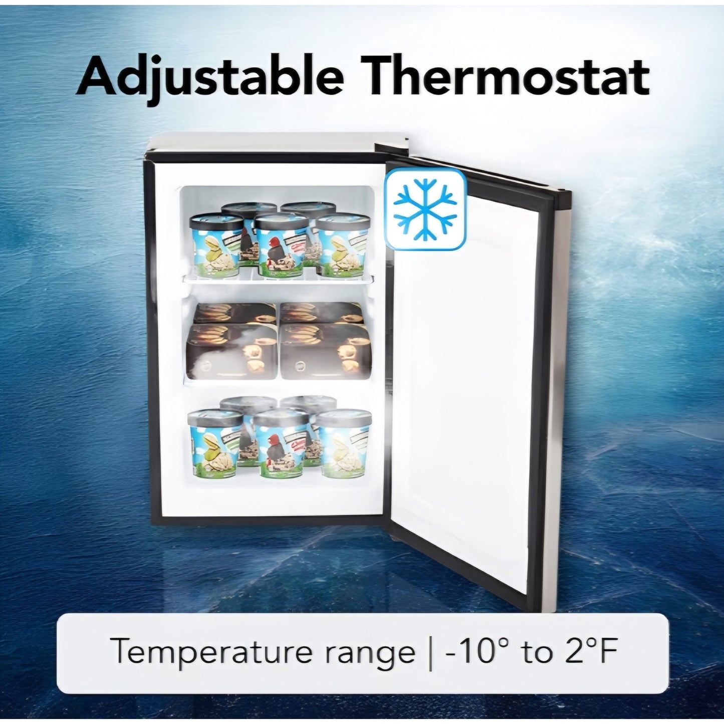 Whynter Upright Freezer with Lock, 2.1 Cu. Ft. Small Freezer Mini Freezer for Bedrooms