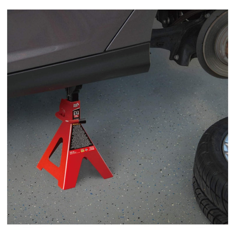 Big RED 12 Ton Jack Stands,18.31"-28.15", Heavy Duty Steel, 1 Pair 18.31-28.15 inch