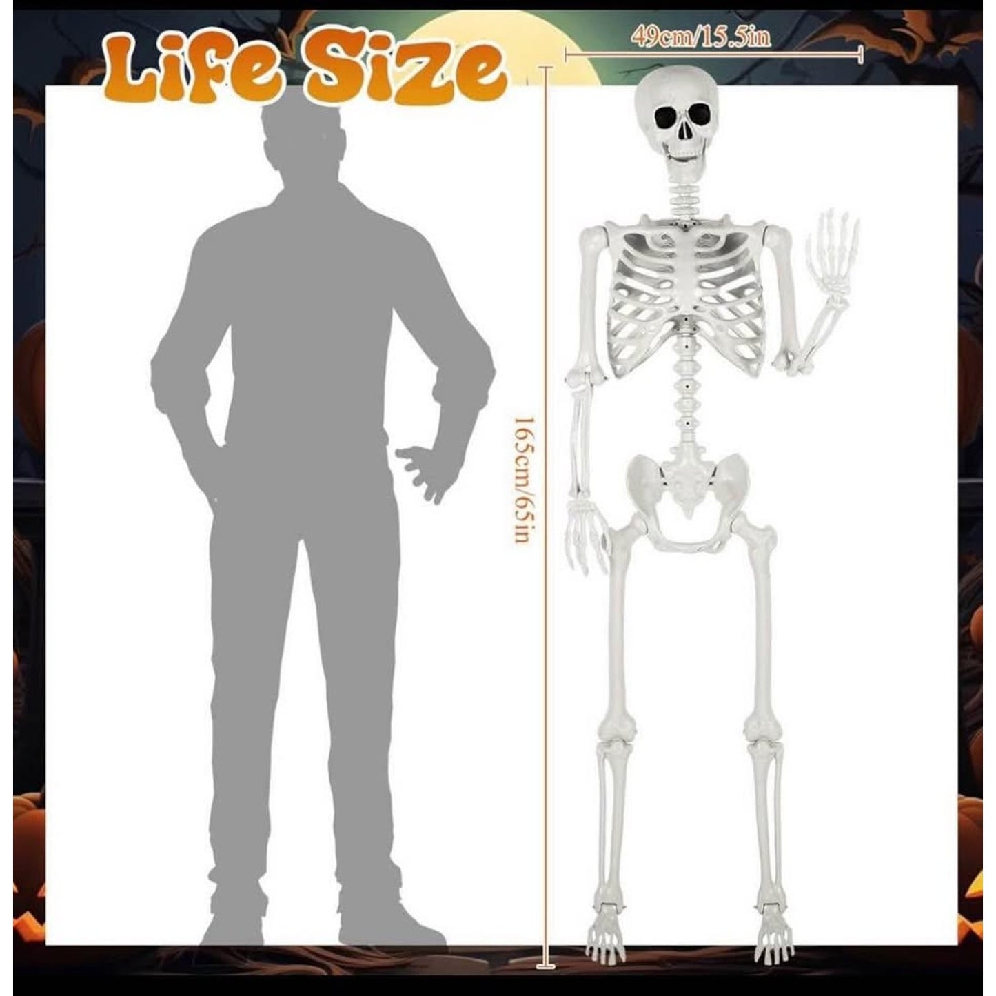 Halloween Coffin with Skeleton Set Pop up Coffin Life Size Collapsible Scary Fake Coffin Prop Really