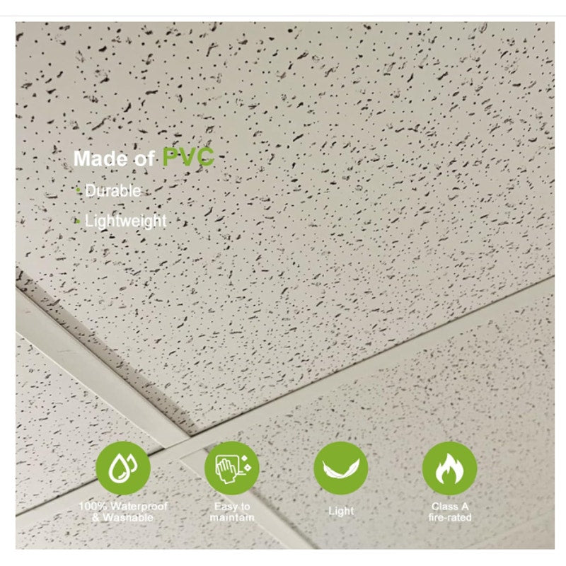 2ft x 4ft Printed Pro Ceiling Tile，Drop Ceiling Tiles 24 x 48in. Waterproof,Washable and Fire-Rated
