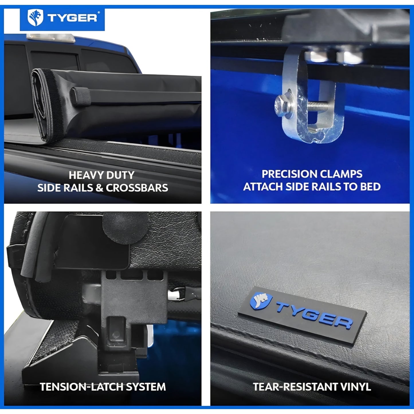 Tyger Auto T1 Soft Roll-up Truck Bed Tonneau Cover Compatible with 2021-2025 Ford F-150; Lightning