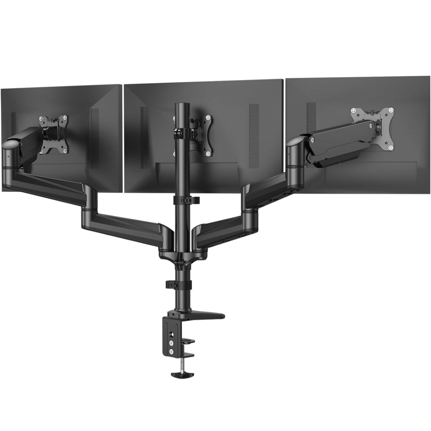 HUANUO Triple Monitor Mount for 17 to 32 inch Screens, Gas Springs Adjustment Triple Monitor Stand