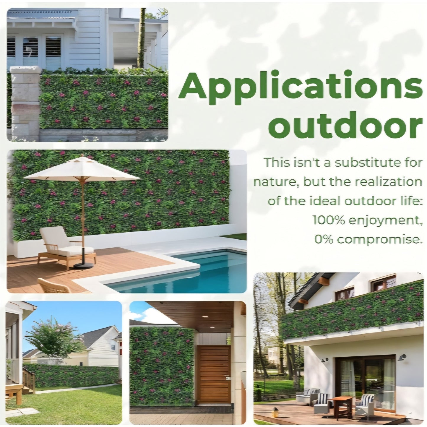 Artificial Hedge Panels Greenery Wall: 72''x144'' UV-Anti Grass Wall Backdrop Privacy Fence Screen