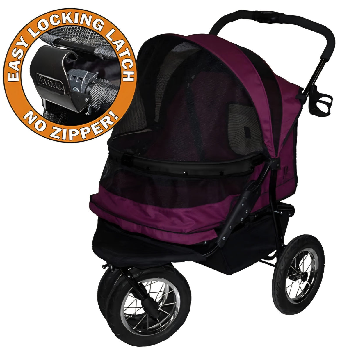 Pet Gear NO-Zip Double Pet Stroller, Zipperless Entry, for Single or Multiple Dogs/Cats