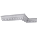 Endurathane Dentil Crown Moulding, 4 3/8"H x 3 1/2"P x 5 5/8"F x 94 1/2"L, Factory Primed