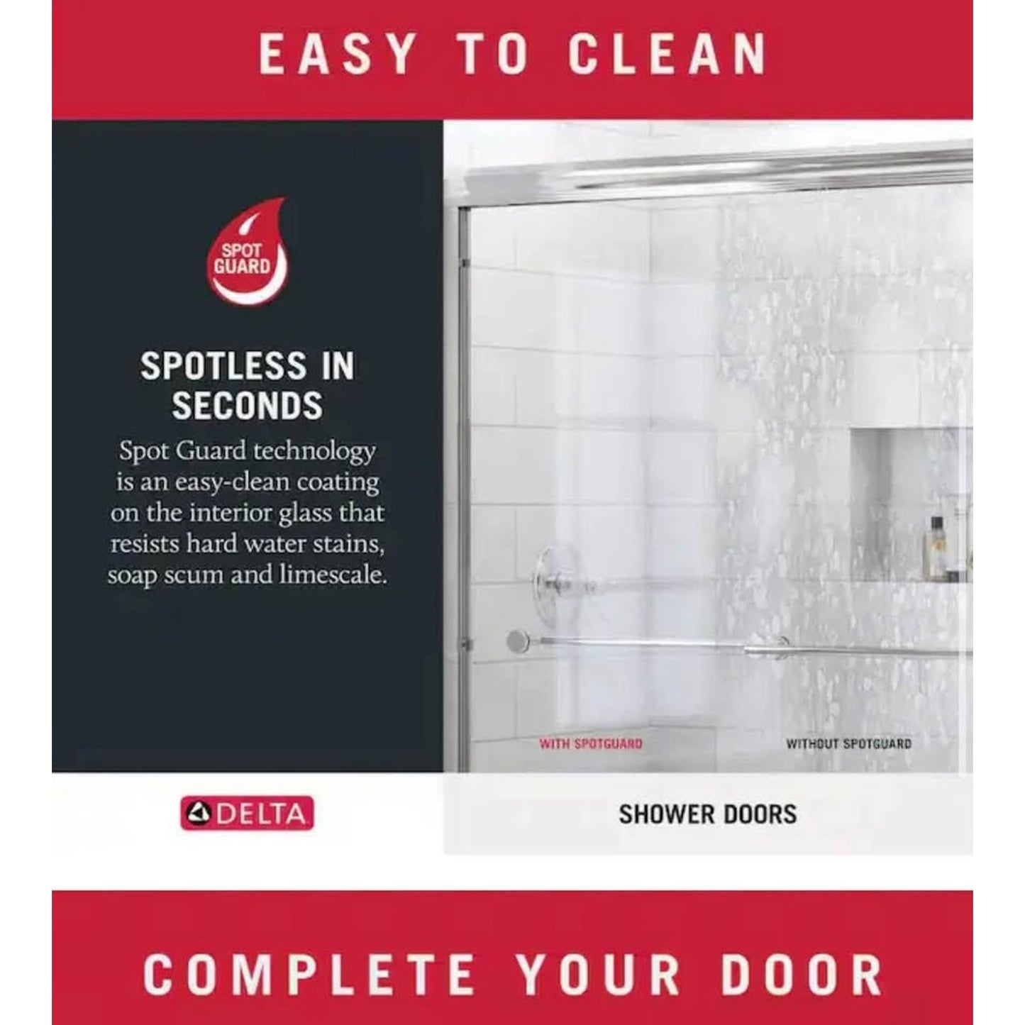 Delta 29-3/4 in. x 67-3/4 in. x 1/4 in. (6 mm) Frameless Sliding Shower Door Glass Panels in Rain (F
