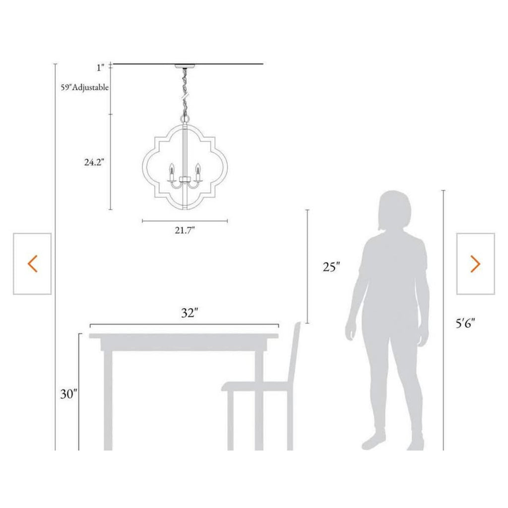 Modern Farmhouse Cage Chandelier Bronze 4-Light Island Candlestick Chandelier Rust Proof Weathered W