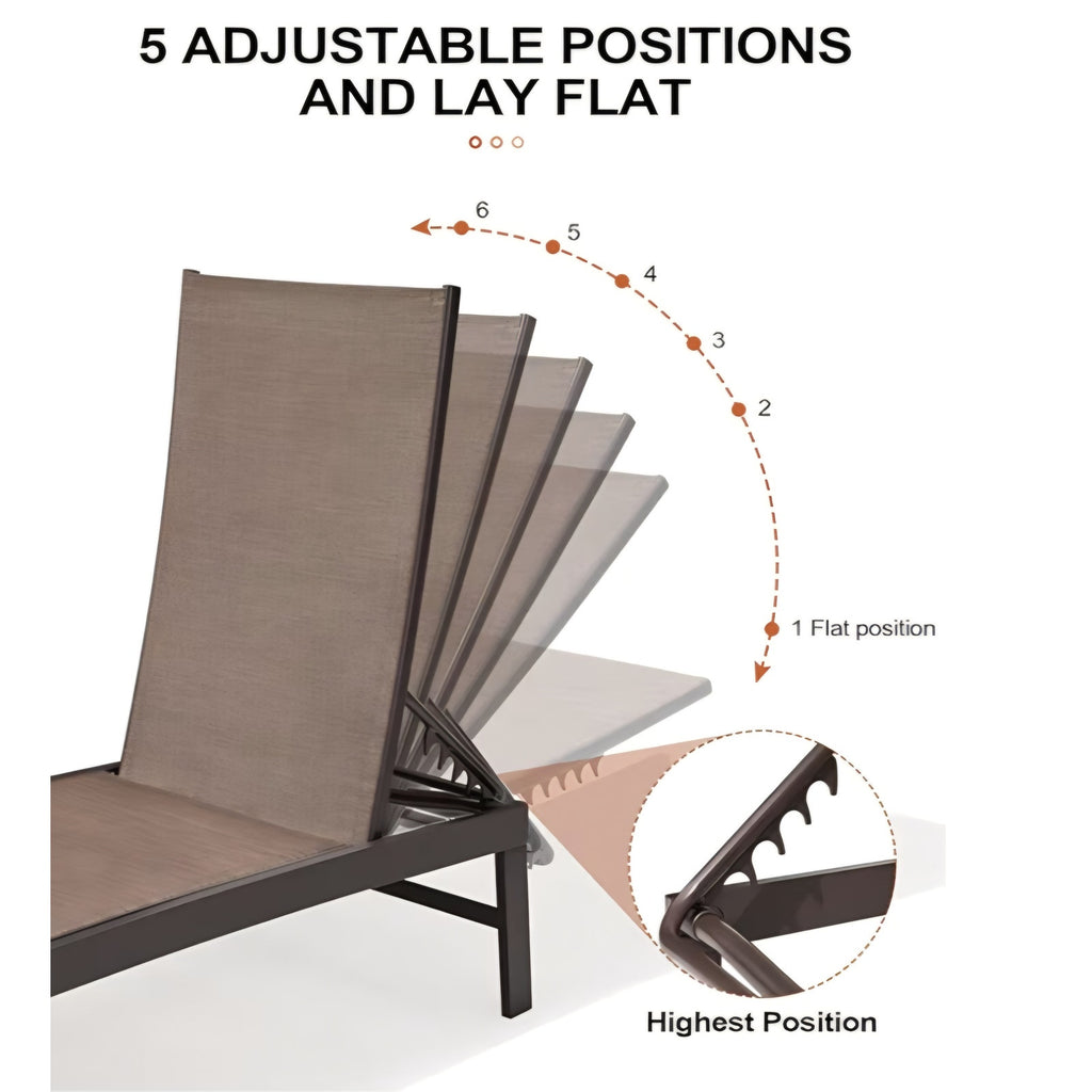 Crestlive Products Outdoor Lounge Chairs, Aluminum Pool Chaise Lounge Chairs,