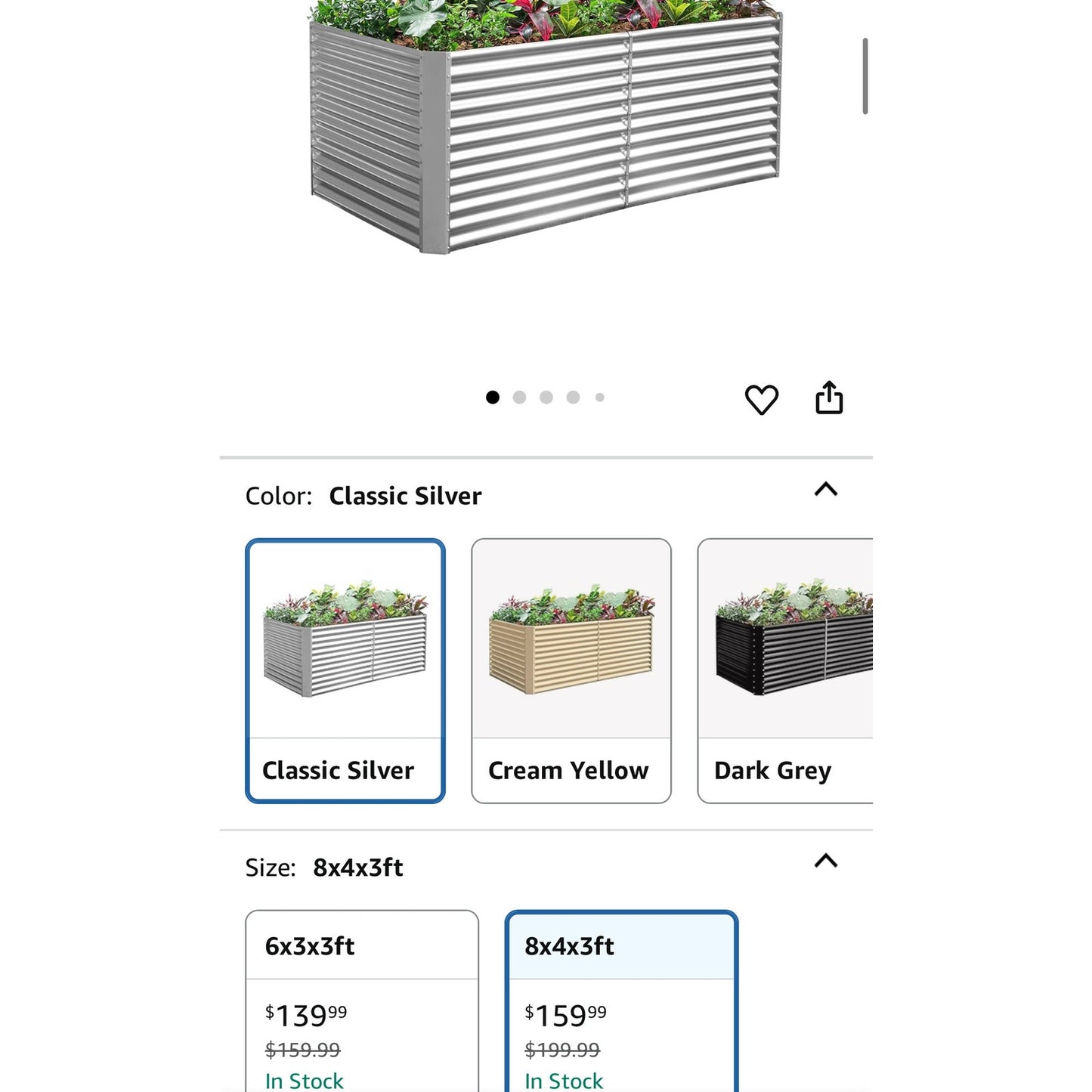 2x Land Guard 8x4x3ft Rectangular Galvanized Raised Garden