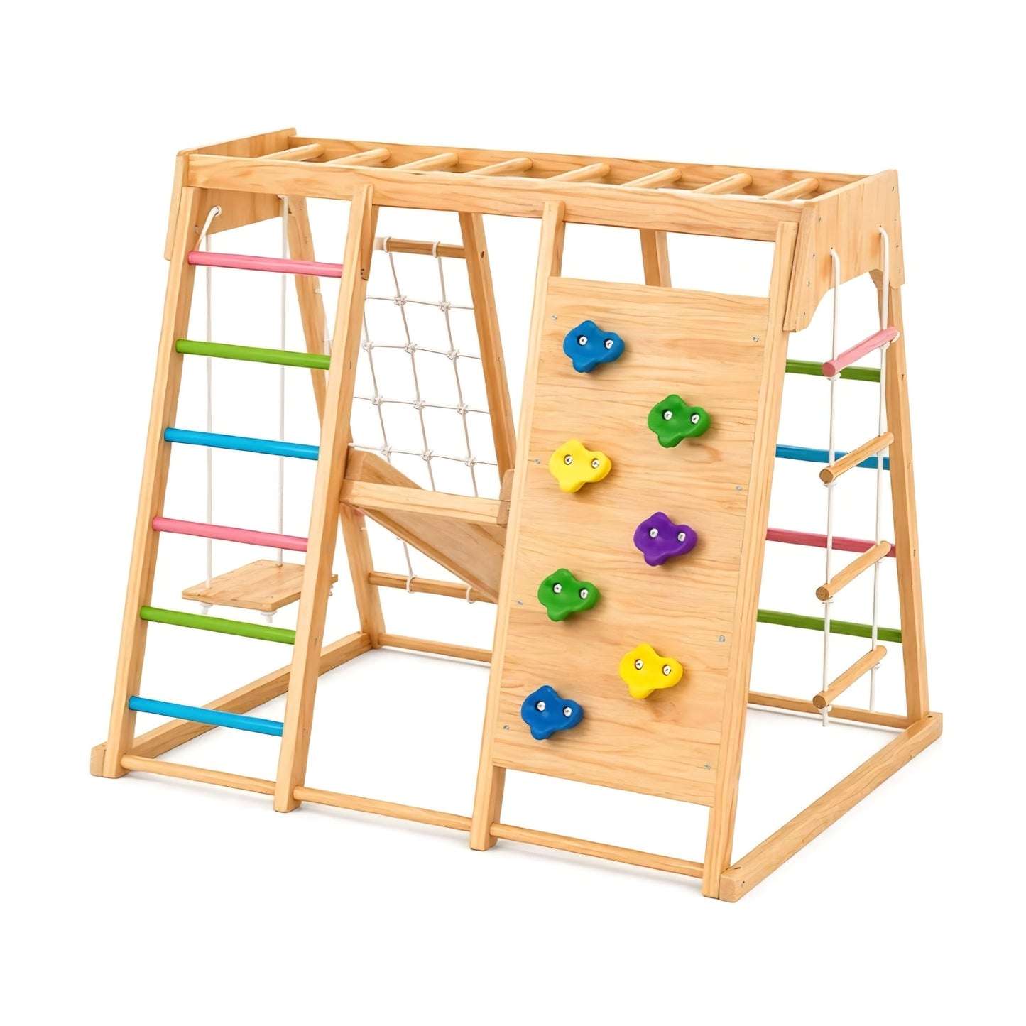 Premium Wooden Indoor Climbing Gym for Kids – Montessori Playset with Climbing Wall, Ladder