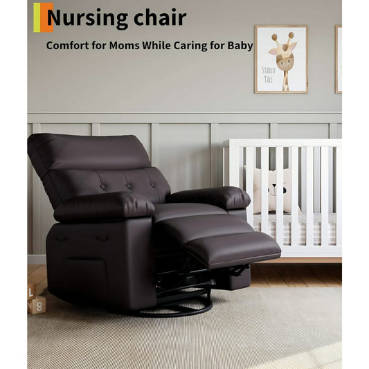 Extra Wide Recliner Chair - PU Leather Oversized Manual Recliner for Adults, with 1.5X Sponge