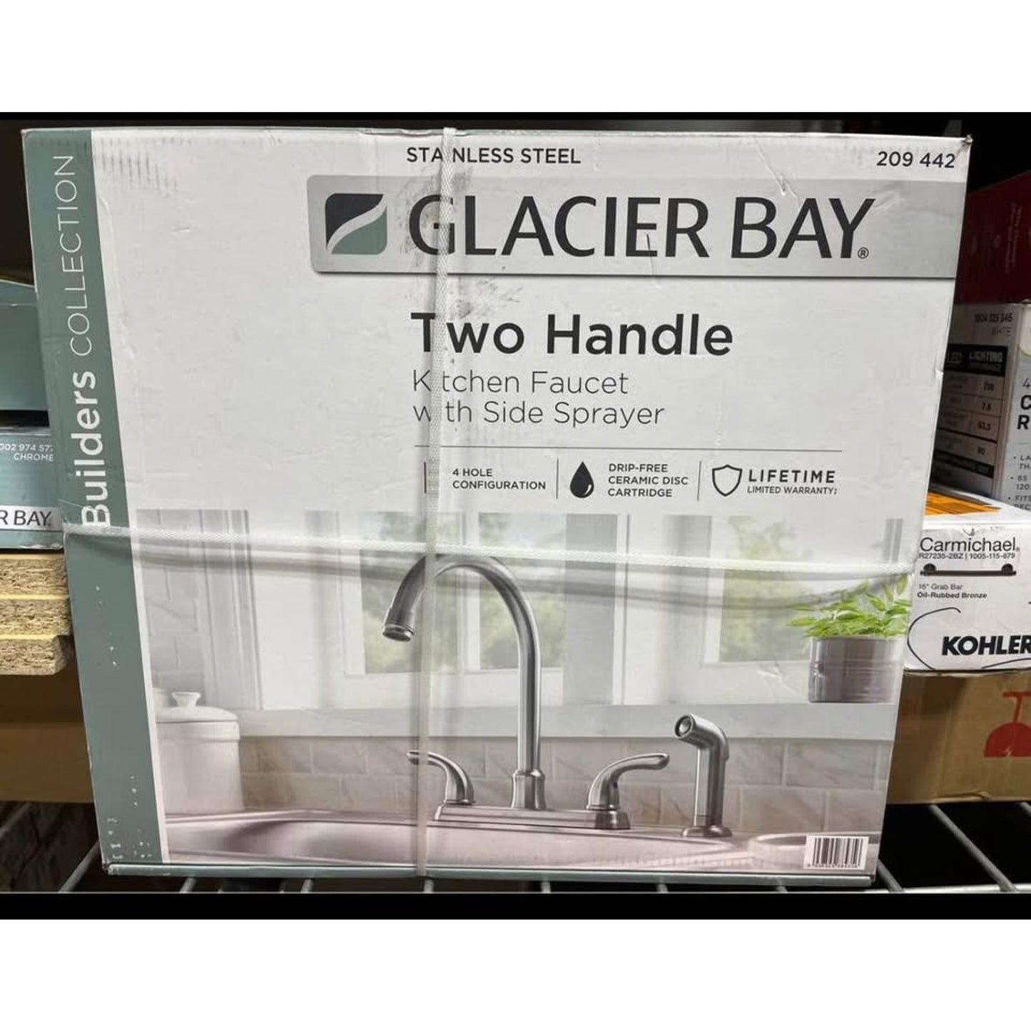 Glacier Bay Two handle Kitchen Faucet with side sprayer