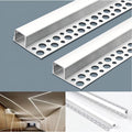 6 Pack Plaster-in LED Channel 6.6FT Recessed Drywall Aluminum Lighting Track,Trimless Strip Profile