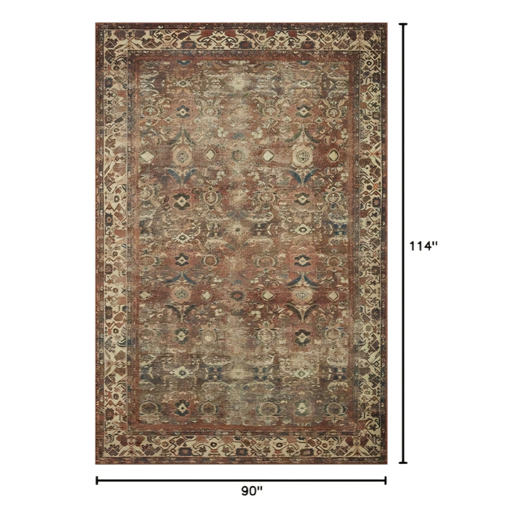 Loloi Magnolia Home by Joanna Gaines Banks Collection BAN-04 Brick/Ivory 7'-6" x 9'-6", .13"